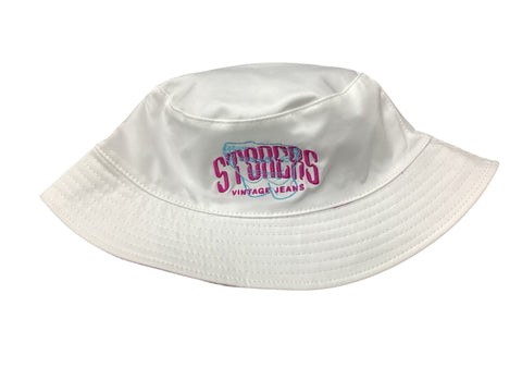 STONERS VINTAGE WHITE BUCKET HAT